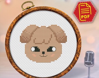 Wzór krzyżykowy SKZOO Seungmin PuppyM w formacie PDF, wzór do haftu Stray Kids Puppy, prezent DIY dla fana K-popu, natychmiastowe pobranie