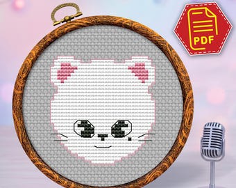 Wzór krzyżykowy SKZOO Hyunjin Jiniret w formacie PDF, wzór haftu Stray Kids Ferret, prezent DIY dla fana K-popu, natychmiastowe pobranie