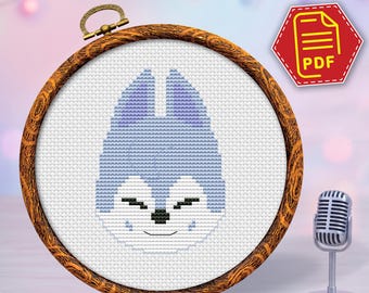 Wzór krzyżykowy SKZOO Wolf Chan w formacie PDF, projekt haftu Stray Kids, prezent DIY dla fana K-popu, natychmiastowe pobranie