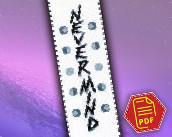 Nevermind kruissteekpatroon, maanfase Jimin Tattoo geïnspireerd borduurwerk bladwijzer - K-pop fans en BTS leger cadeau - direct downloaden in pdf