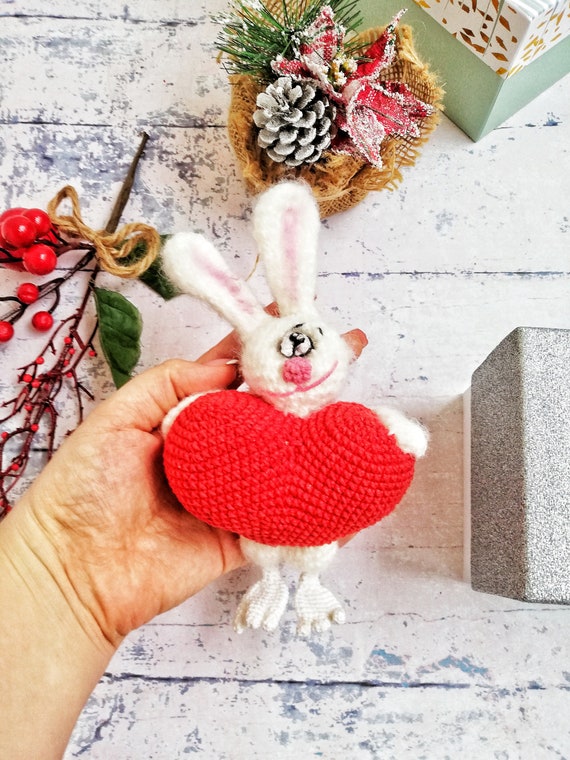 Valentine White Bunny Valentine S Day Decor Personalized Gift For Her Valentine White Bunny Valentine S Day Decor Personalized Gift For Her