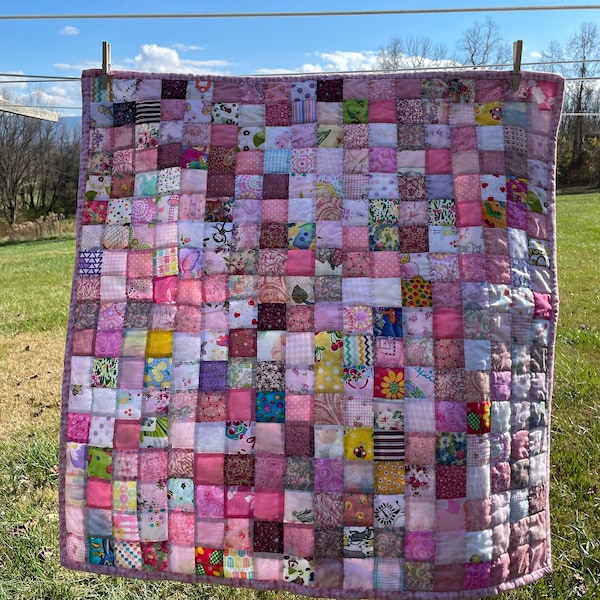 Pink Baby Quilt Etsy