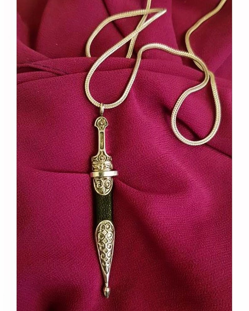 Silver athame charm necklace sterling silver necklace knife Etsy
