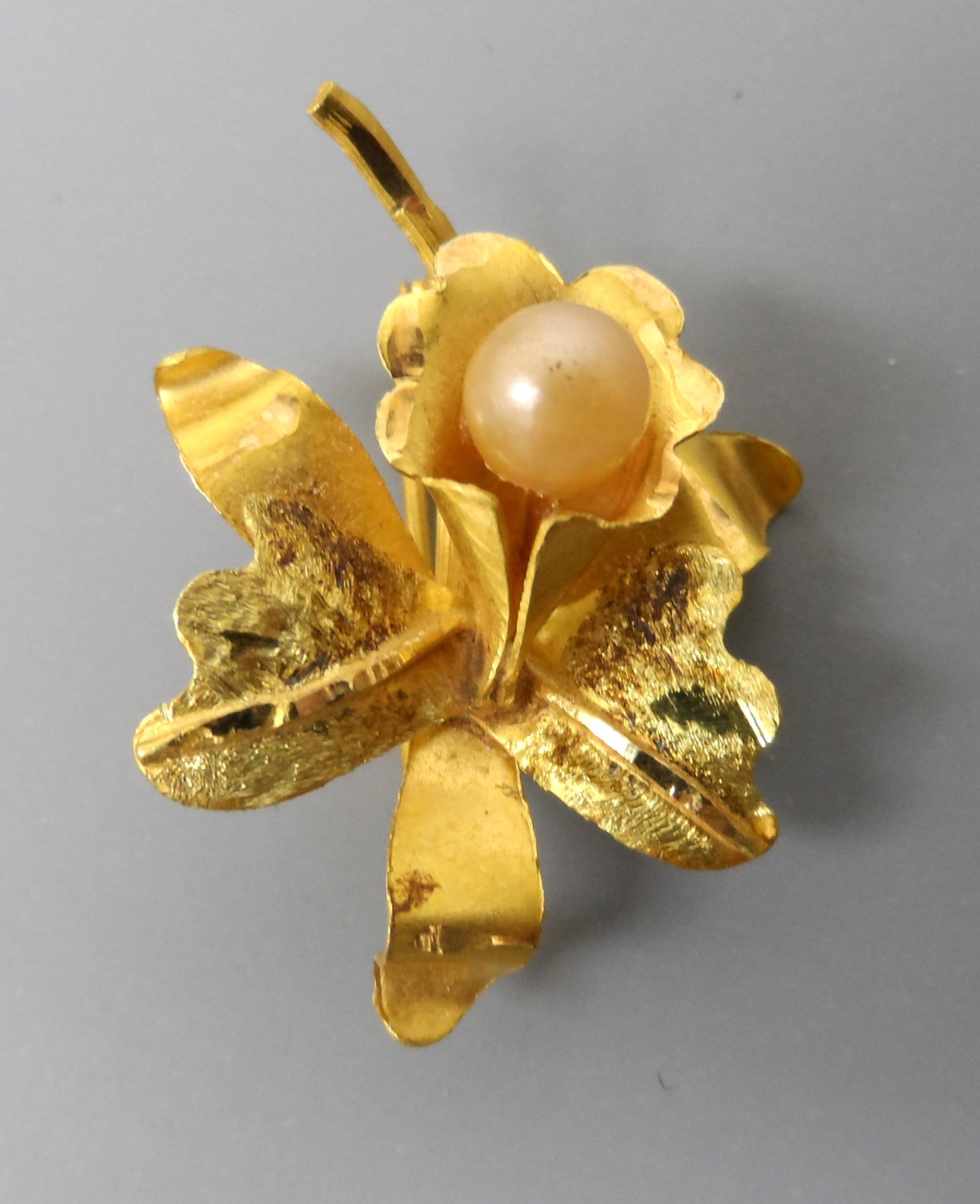 Vintage 18K Gold Cattleya Orchid Brooch Pin | Etsy