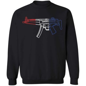 MP5 Firearm Rifle Red White Blue Crewneck Sweatshirt