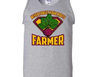 Never Forget Your Roots Tank Top, Farm Life Pride, Country Heritage Wear, For Farmer Dad, Christmas Gift