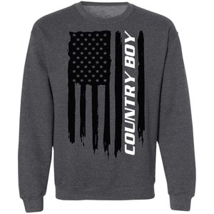 Country Boy American Flag Crewneck Sweatshirt