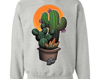 Cactus Desert Plant Crewneck, Succulent Lover Sweatshirt, Southwest Vibes, For Her, Birthday Gift