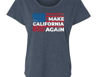 Women's Make California Red Again Republican T-Shirt