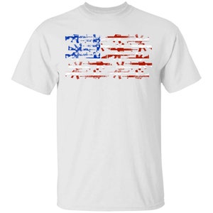Rifle Firearm American Flag T-Shirt