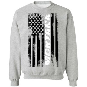 Montana American Flag Crewneck Sweatshirt