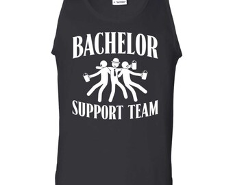 Bachelor Party Support Team Tank Top, Unisex Graphic Tee, Groomsmen Crew Apparel, For Best Man, Wedding Weekend