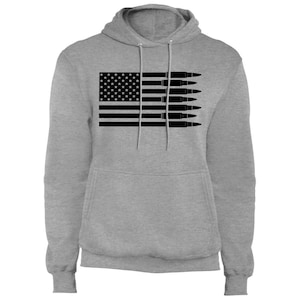 Bullet Firearm Patriot American Flag Pullover Hoodie
