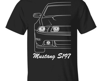WheelSpinAddict Men's Ford Mustang 5.0 Coyote S550 S197 T-Shirt - 100% Cotton Unisex Fit Tee - View #4