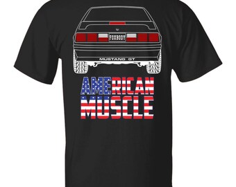Foxbody GT American Muscle Back Print T-Shirt, Graphic Tee, Pony Car Style, For Dad, Fathers Day