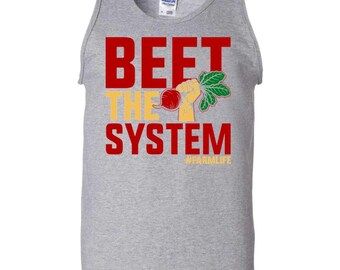 Beet The System, Funny Farm Pun Tank Top, Farm Life Humor, For Farmer Dad, Fathers Day