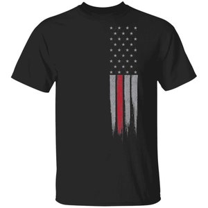 Firefighter Thin Red Line American Flag  T-Shirt
