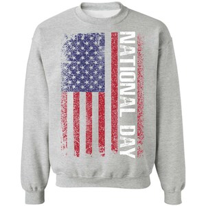 National Day American Flag Crewneck Sweatshirt