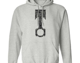 Word Piston Mechanic Automotive Pullover Hoodie