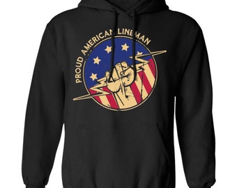 Proud American Lineman Pullover Hoodie