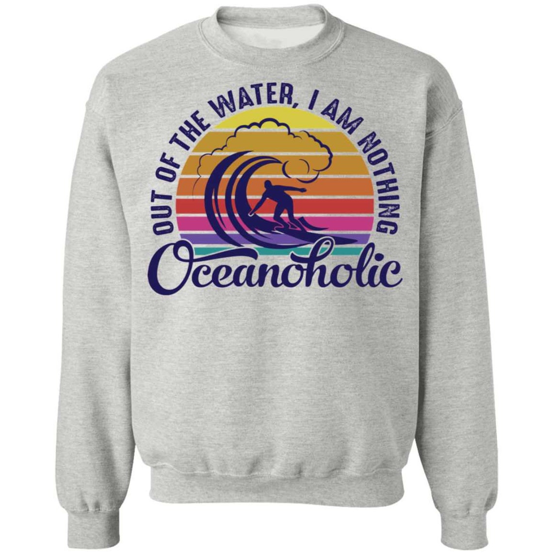 Oceanholic Surfing Beach Ocean Crewneck Sweatshirt | Etsy