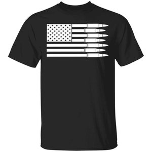 Bullet Firearm Patriot American Flag T-Shirt