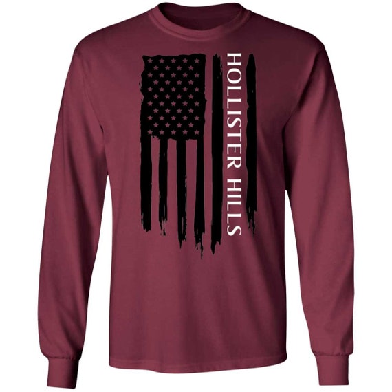 Hollister Hills American Flag Long Sleeve T-shirt 
