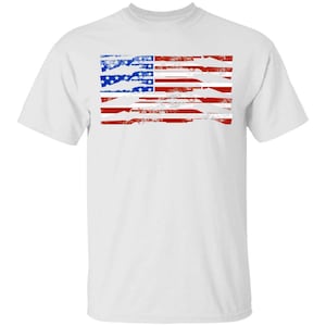 Shotgun Firearm American Flag T-Shirt
