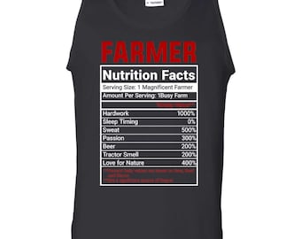 Funny Farmer Nutrition Facts Tank, Agriculture Humor Style, For Ranchers, Farmer Husband, Christmas Gift