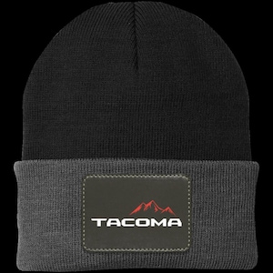 Tacoma Mountains Knit Cap, Patch Beanie, Overland Adventure, For Truck Guy, Christmas Stocking