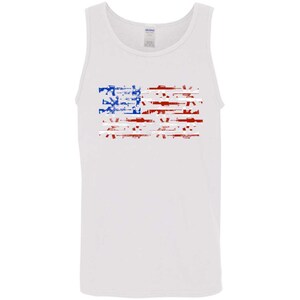 Rifle Firearm American Flag Tank Top