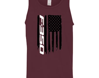 F-350 American Flag Tank Top, Diesel Dually Truck Style, Patriotic Design, For Husband, Fourth Of July