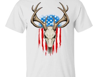 American Flag Deer Tee, Patriotic Hunting Design, Outdoors Style, For Hunter, Fathers Day