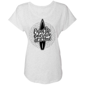 Enjoy Life One Wave At A Time Beach Surfing Women&#39;s Dolman Sleeve