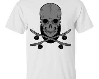Skeleton Skateboarding Youth Tee, Spooky Skater Graphic, Halloween Edge Style, For Teen Boys, Birthday Gift