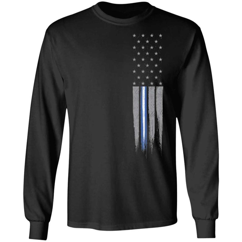 EMS Rescue Thin Line American Flag Long Sleeve T-Shirt
