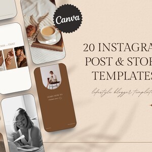 Social Media Vorlagen | Instagram Lifestyle Influencer | Bearbeitbare Canva Instagram-Vorlagen