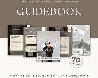 Instagram Growth & Marketing Strategy Guide for Digital Creators | Editable Canva Templates + Master Resell Rights