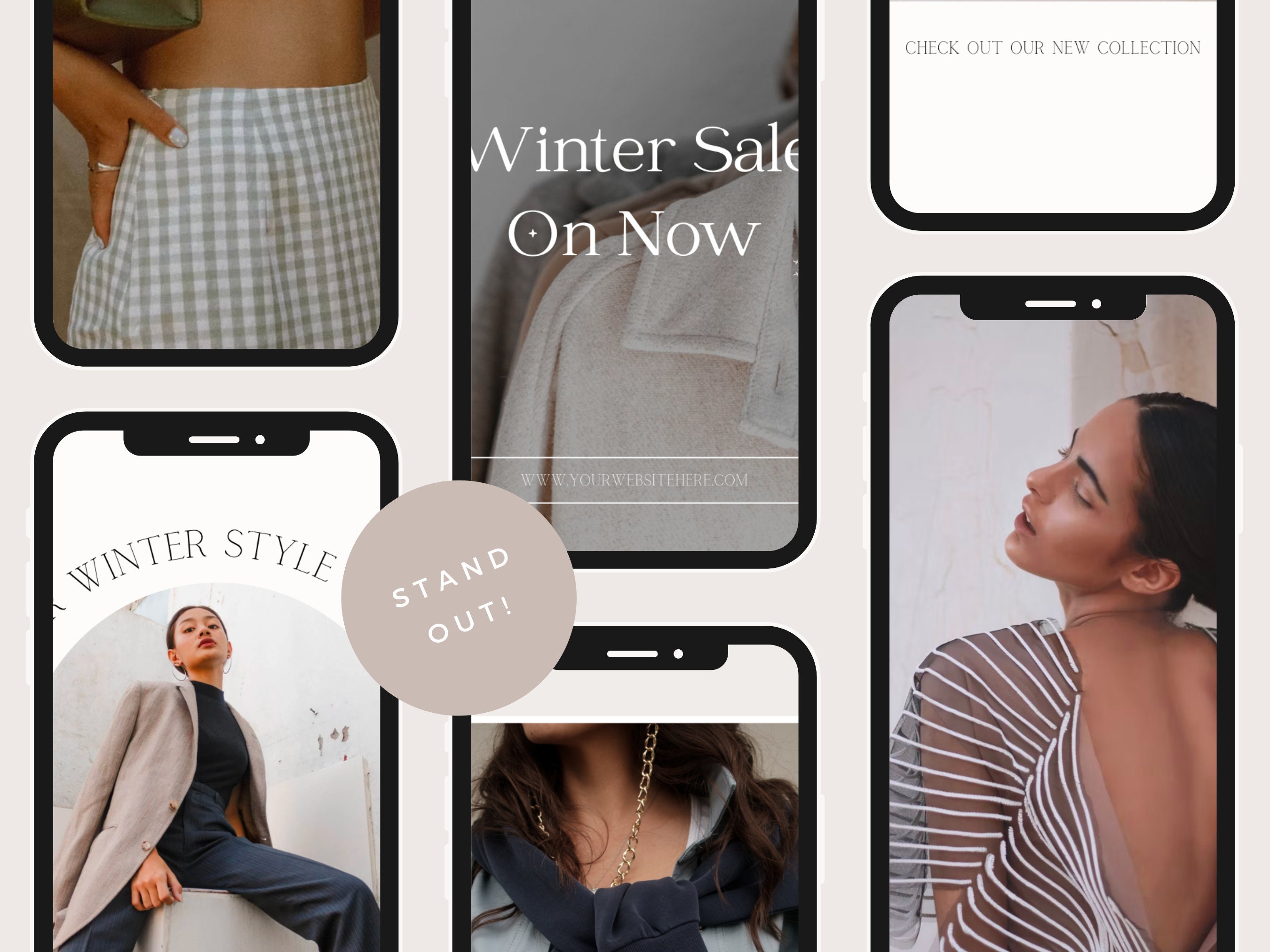 Style Post Modern Fashion Instagram Post Templates | 10 Canva Designs - Etsy