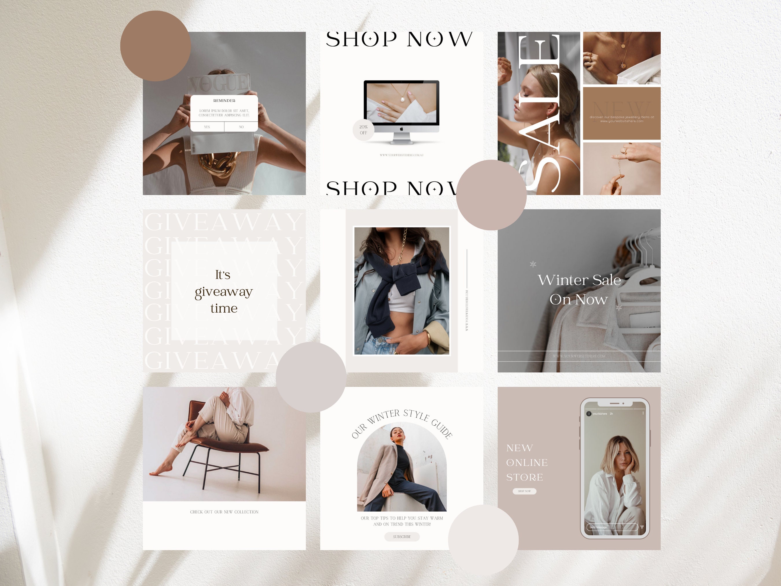 Style Post Modern Fashion Instagram Post Templates | 10 Canva Designs - Etsy