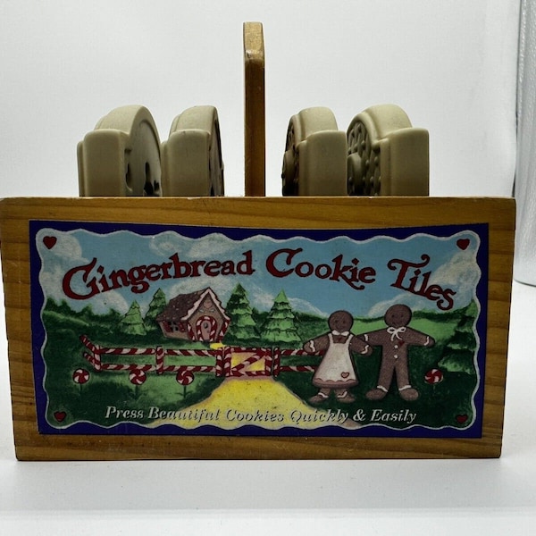 BROWN BAG Cookie Art Stamping Kit Gingerbread Cookie Tile Christmas 1999
