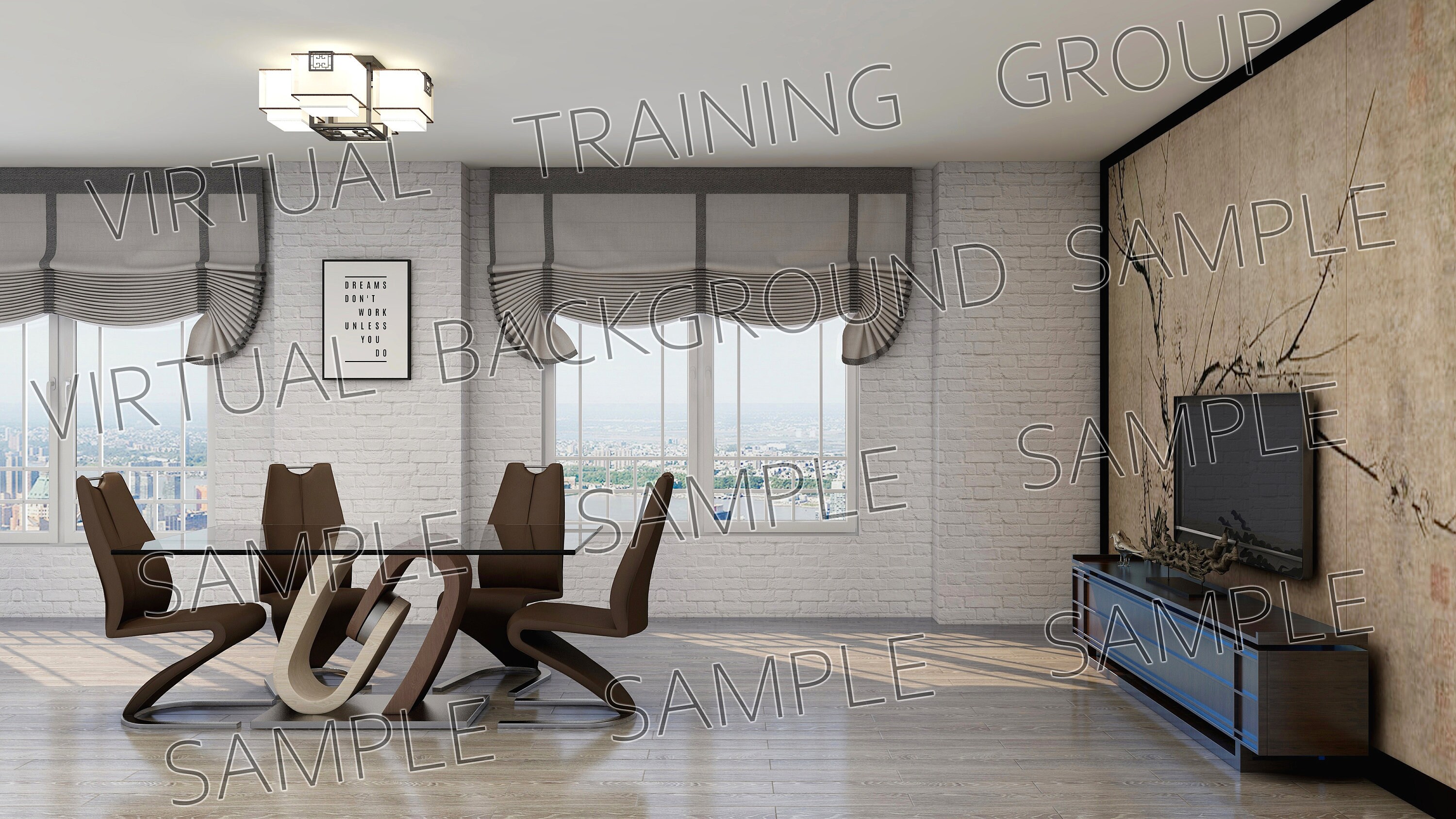 Virtual Background For Zoom Meetings Minimalistic Office Etsy