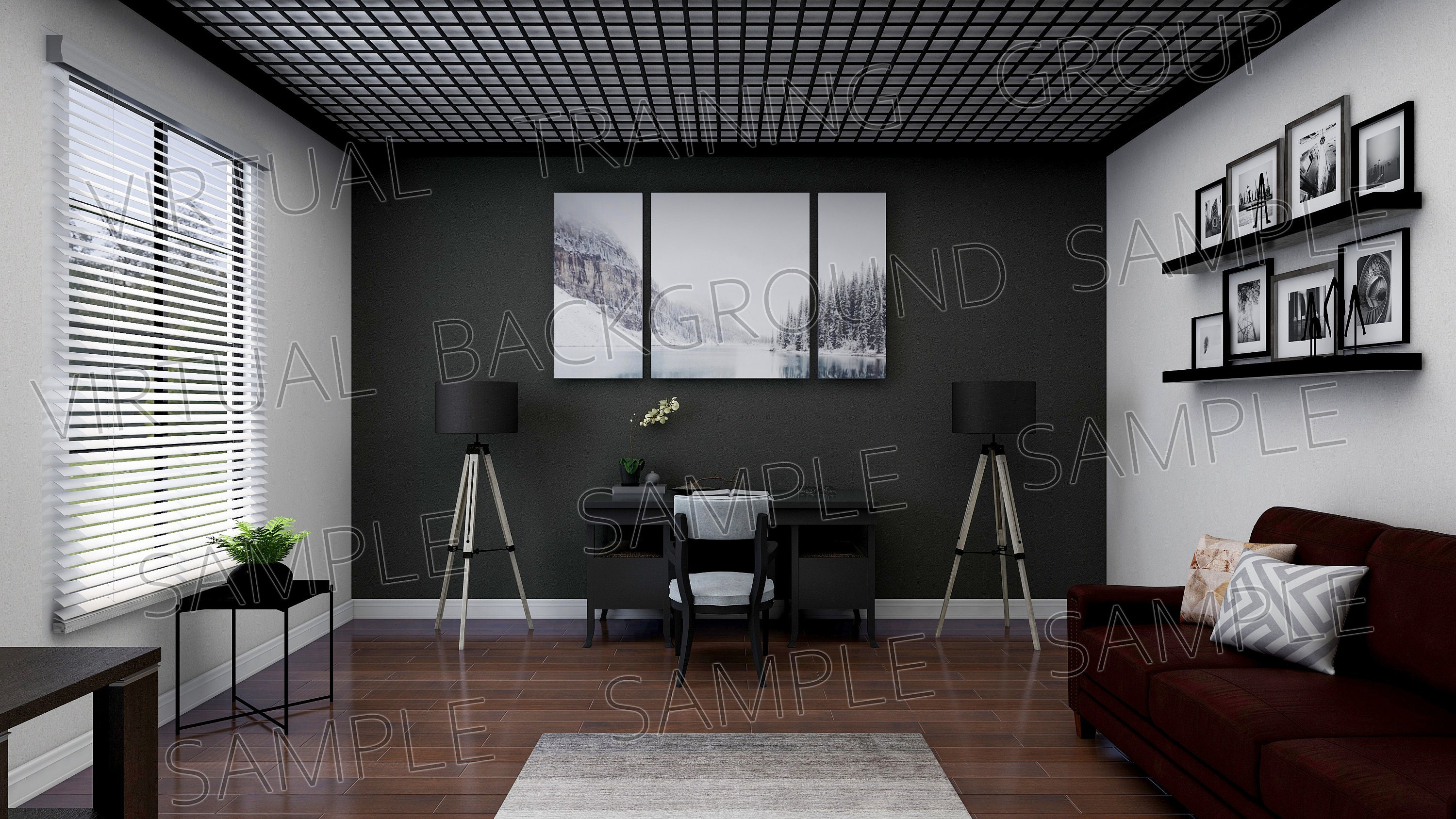 Virtual Background For Zoom Meetings Modern Stylish Home Etsy