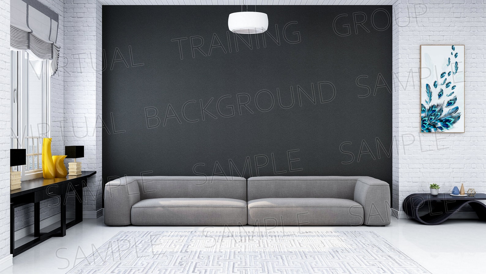 Fondo virtual para reuniones de zoom: moderno minimalista sala | Etsy