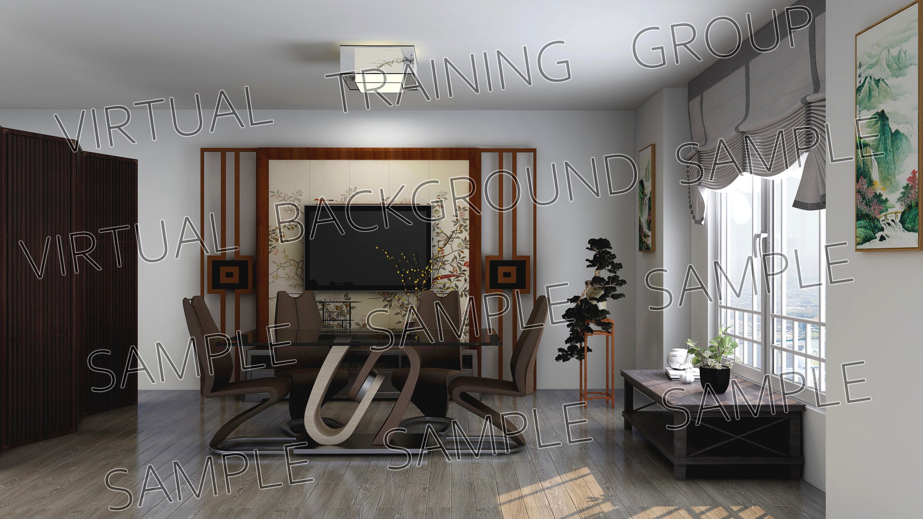 Virtual Background For Zoom Meetings: Modern Living Room Home | Etsy