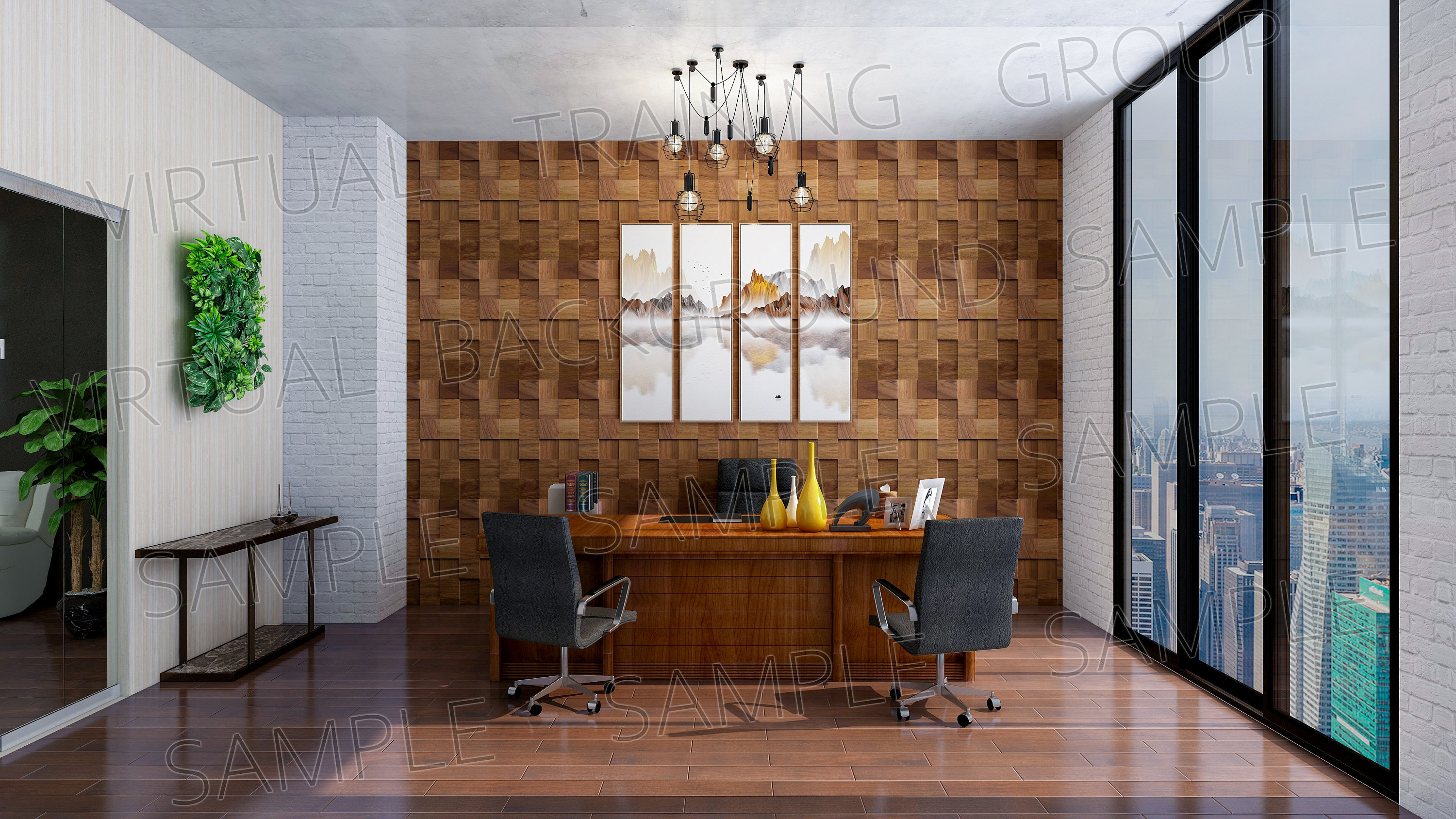 Virtual Background For Zoom Meetings Modern Director Office Etsy