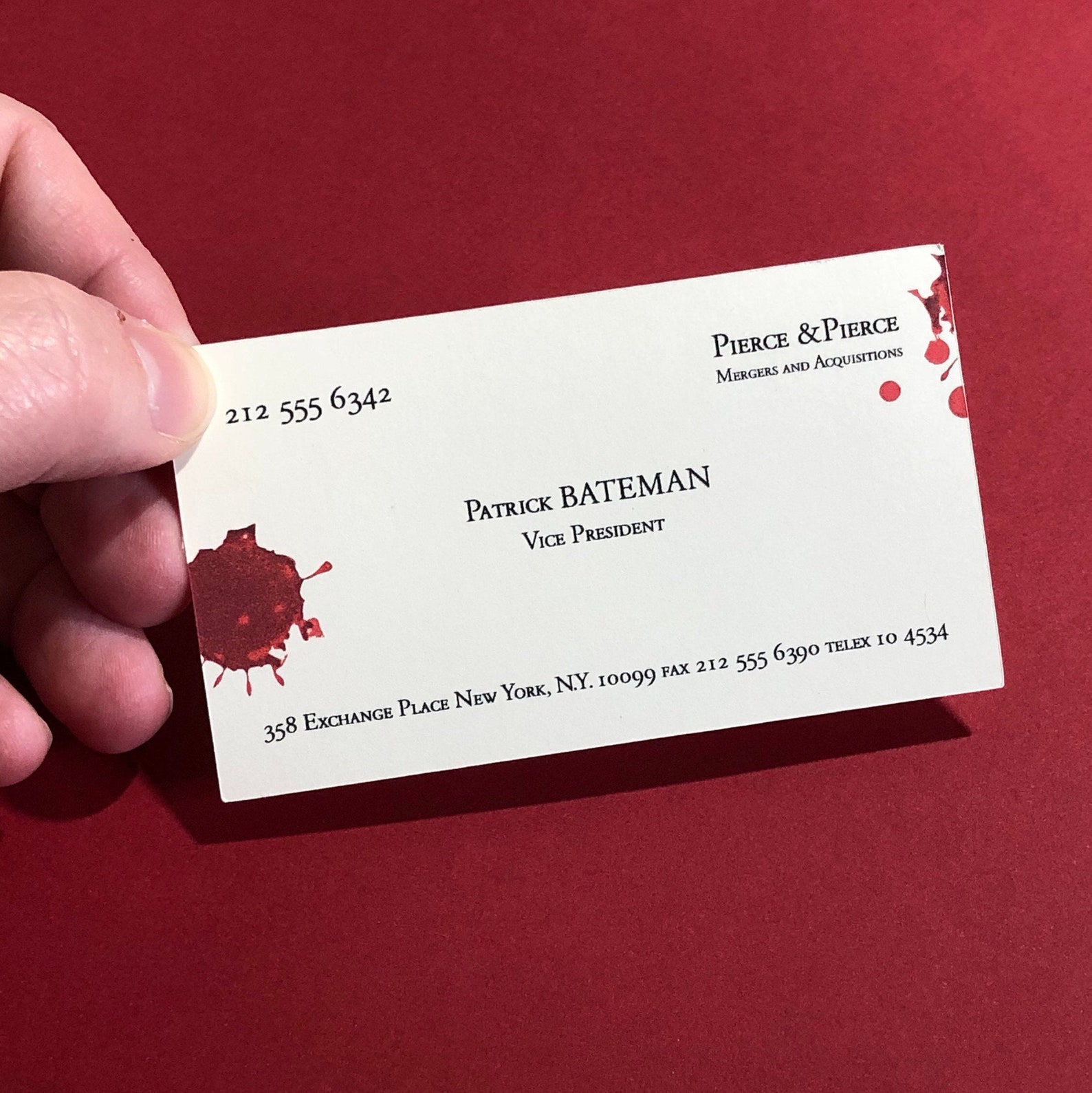 American Psycho Patrick Bateman Business Card Etsy American Psycho Patrick Bateman Business Card Etsy