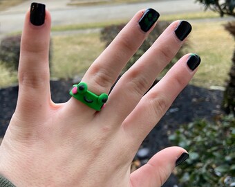clay frog ring