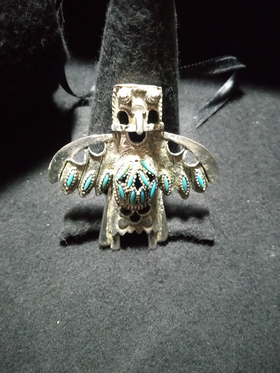 Vintage 60s Navajo Indian Style Faux Turquoise Sa… - image 1