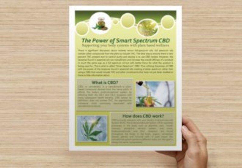 CBD Marketing Informational Handout Flyer With Essential Oils | Etsy
